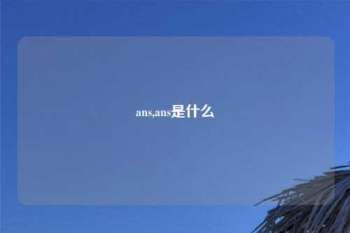 ans,ans是什么