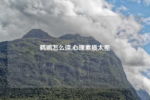 鹈鹕怎么读,心理素质太差