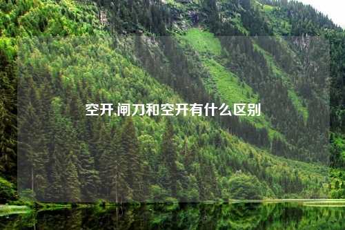 空开,闸刀和空开有什么区别