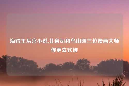 海贼王后宫小说,北条司和鸟山明三位漫画大师你更喜欢谁