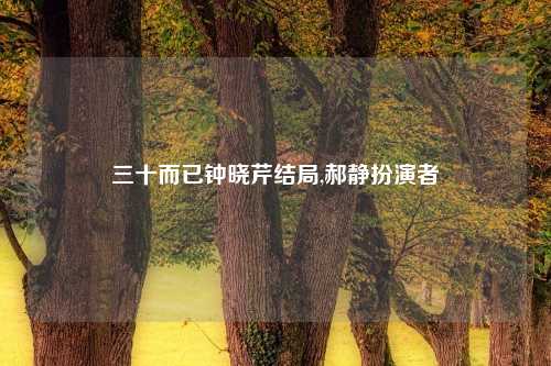 三十而已钟晓芹结局,郝静扮演者