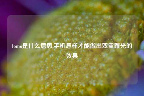 lomo是什么意思,手机怎样才能做出双重曝光的效果