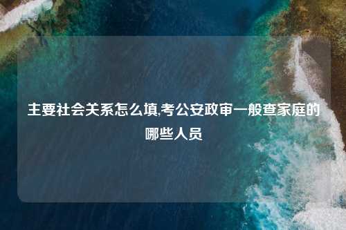 主要社会关系怎么填,考公安政审一般查家庭的哪些人员