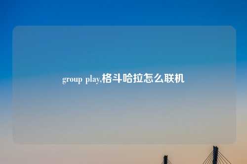 group play,格斗哈拉怎么联机