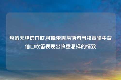 短笛无腔信口吹,村晚雷震后两句写牧童骑牛背信口吹笛表现出牧童怎样的情致
