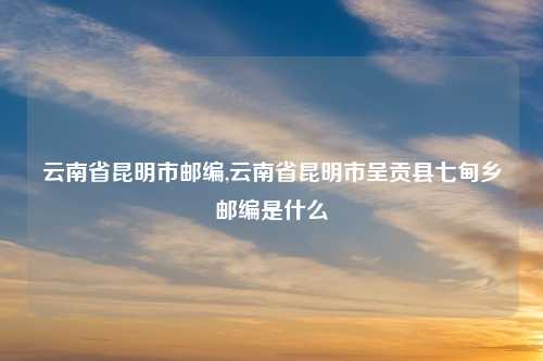 云南省昆明市邮编,云南省昆明市呈贡县七甸乡邮编是什么