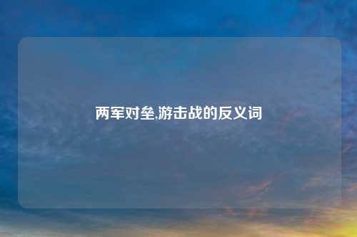 两军对垒,游击战的反义词
