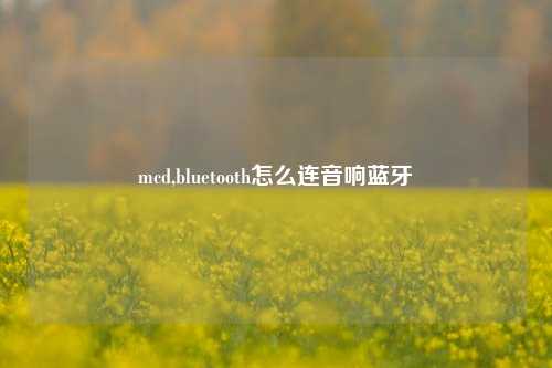 mcd,bluetooth怎么连音响蓝牙