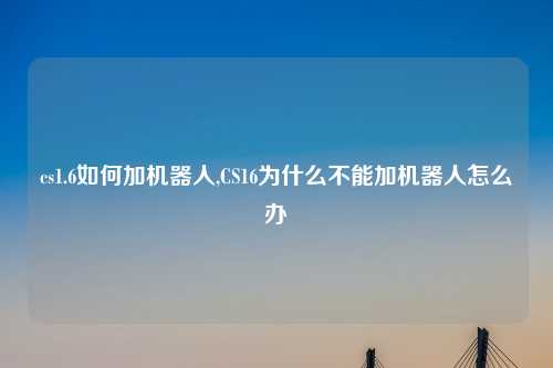 cs1.6如何加机器人,CS16为什么不能加机器人怎么办