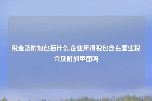 税金及附加包括什么,企业所得税包含在营业税金及附加里面吗