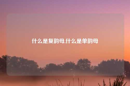 什么是复韵母,什么是单韵母