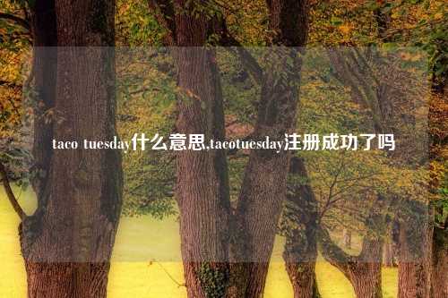 taco tuesday什么意思,tacotuesday注册成功了吗