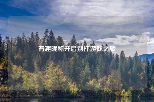 有趣昵称开启别样游戏之旅