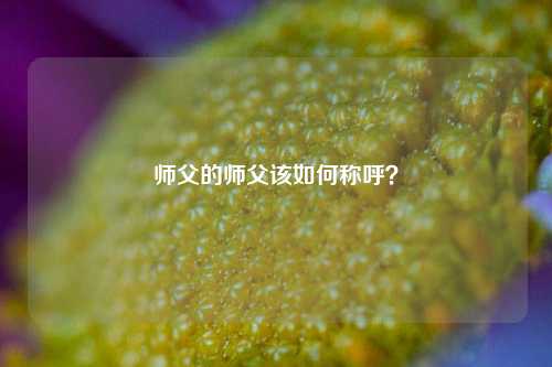 师父的师父该如何称呼？