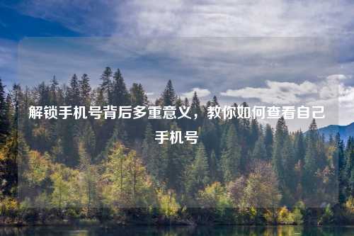 解锁手机号背后多重意义，教你如何查看自己手机号