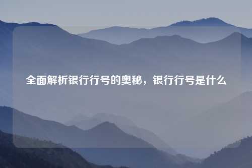 全面解析银行行号的奥秘，银行行号是什么