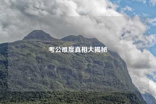 考公难度真相大揭秘