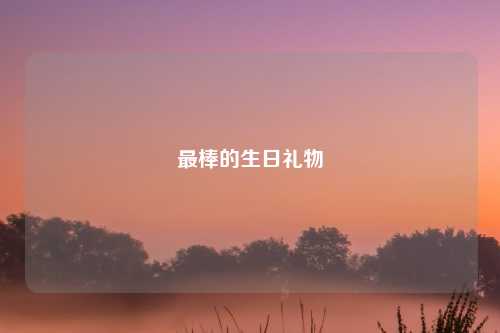 最棒的生日礼物