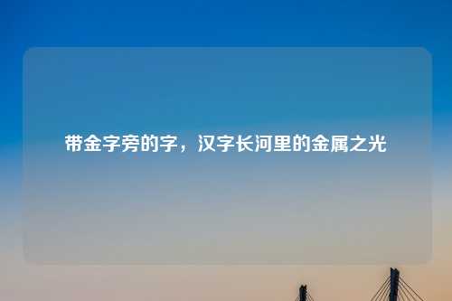 带金字旁的字,汉字长河里的金属之光