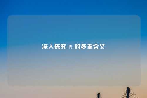 深入探究 Pi 的多重含义