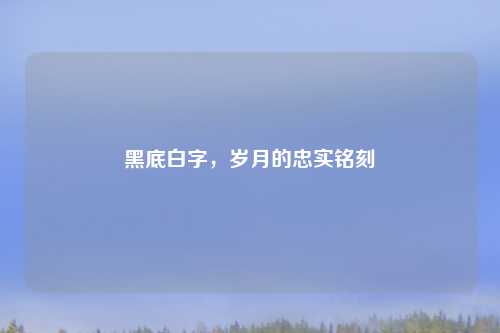 黑底白字，岁月的忠实铭刻