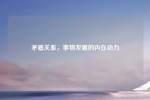 矛盾关系，事物发展的内在动力