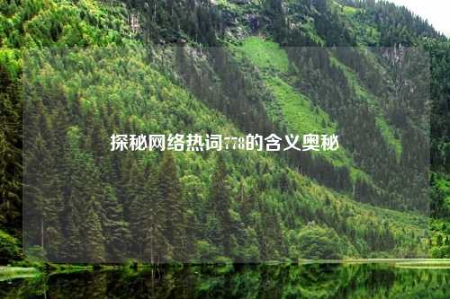 探秘     热词778的含义奥秘
