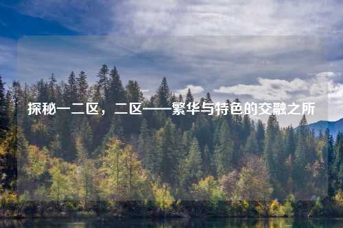 探秘一二区，二区——繁华与特色的交融之所