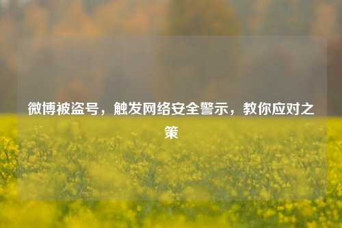 微博被盗号，触发     安全警示，教你应对之策