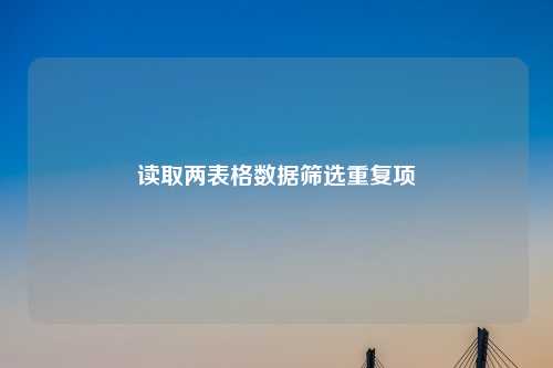 读取两表格数据筛选重复项